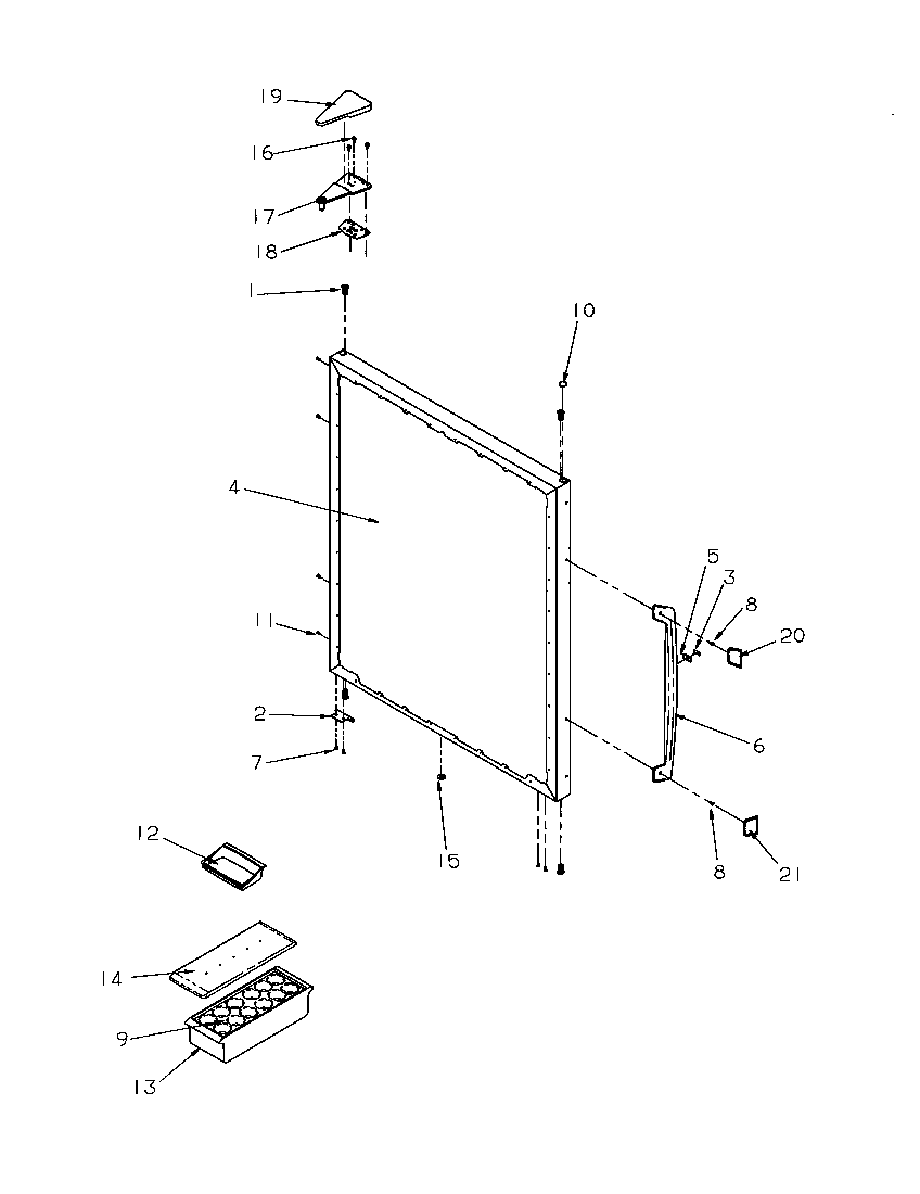 Amana BR22S6W-P1196703WW refrigerator outer door diagram