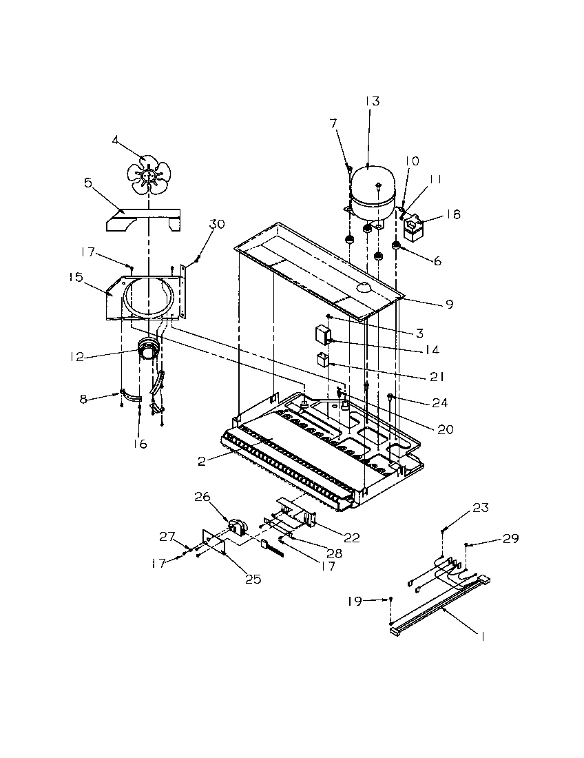Amana BR22S6W-P1196703WW compressor compartment diagram