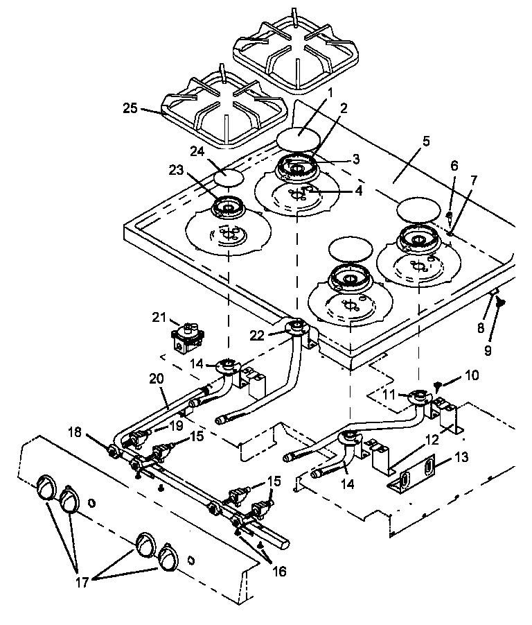 Amana AGS751W-P1142634NW sealed burner diagram