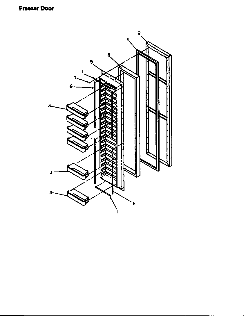 Amana SX25SE-P1190206WE freezer door diagram