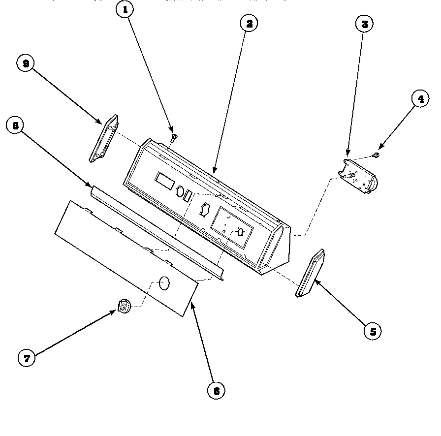 Speed Queen AEM677L2/PAEM677L2 graphic panel, control hood and controls diagram