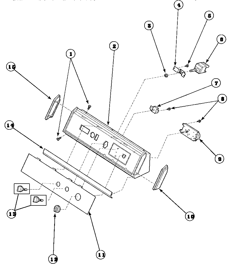 Speed Queen AEM677L2/PAEM677L2 graphic panel, control hood and controls diagram