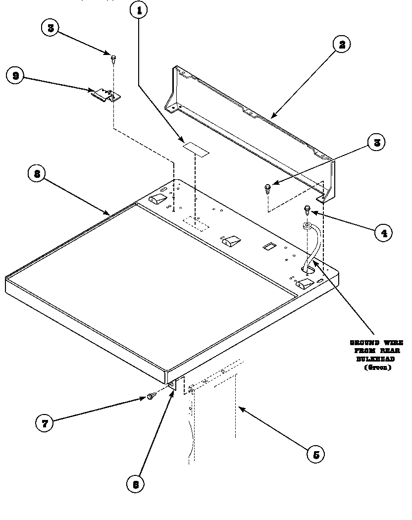 Amana LG4209L2-PLG4209L2 cabinet top and control hood rear panel (lg4209l2/plg4209l2) (lg4209w2/plg4209w2) diagram