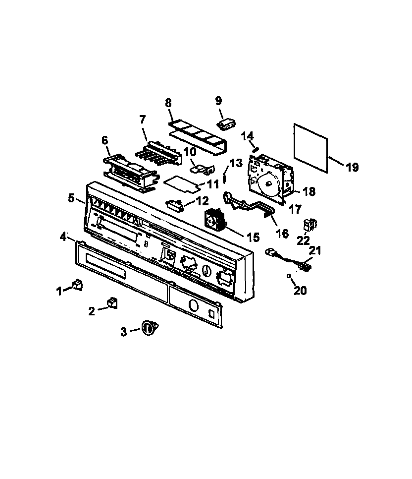 Caloric CDU200CWW/P1188322W control panel diagram