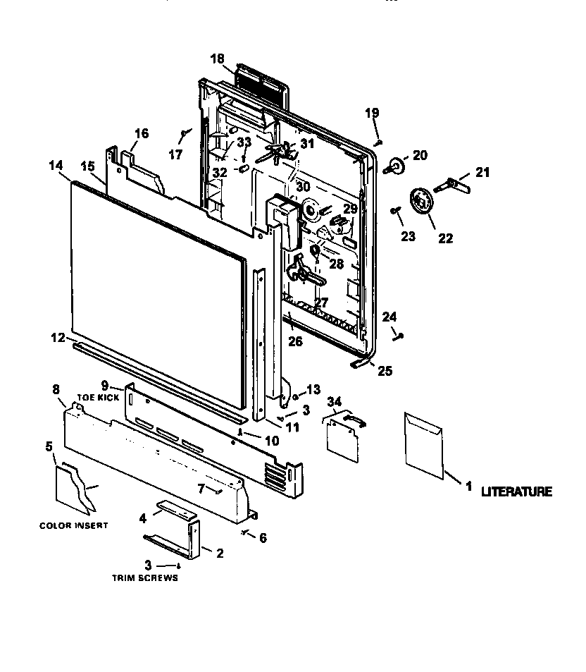 Caloric CDU200CWW/P1188322W door diagram