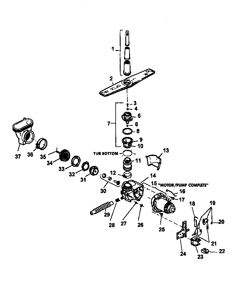 Caloric CDU200CWW/P1188322W motor/pump (cdu200cb/p1188323w) (cdu200cww/p1188322w) (cdu300cb/p1188321w) (cdu300cww/p1188320w) (cdu500cb/p1188319w) (cdu500cww/p1188318w) diagram