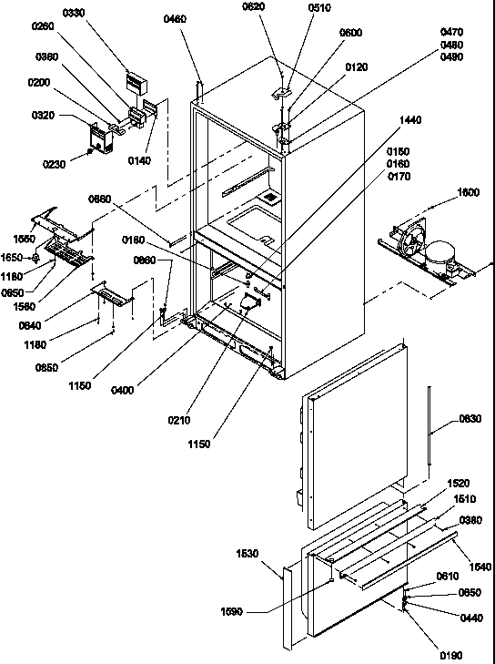 Amana BRF20TLW-P1199201WL controls/shields/hinges/trim (brf20tlw/p1199201wl) diagram