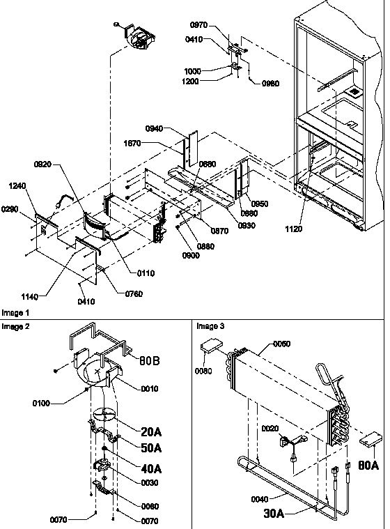 Amana BRF20TLW-P1199201WL evaporator area (brf20tlw/p1199201wl) diagram