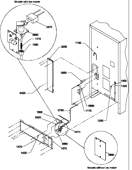 Amana BRF20TLW-P1199201WL cabinet back (brf20tlw/p1199201wl) diagram