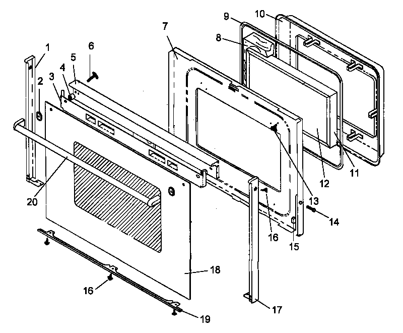 Amana ARC700WW-P1142698NWW oven door assembly (arc700e/p1142652ne) (arc700e/p1142698ne) (arc700ll/p1142628nll) (arc700ll/p1142652nll) (arc700ll/p1142698nll) (arc700ww/p1142628nww) (arc700ww/p1142652nww) (arc700ww/p1142698nww) diagram