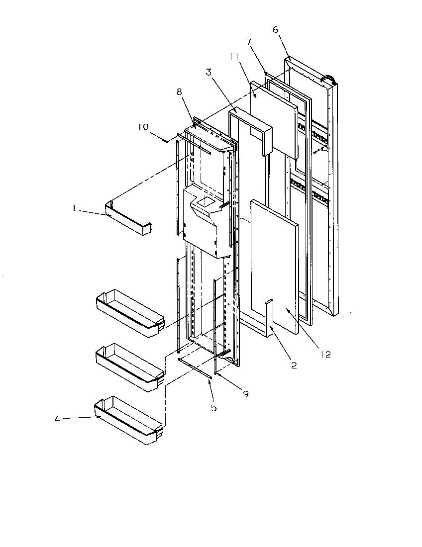 Amana SSD25SL-P1190420WL freezer door diagram