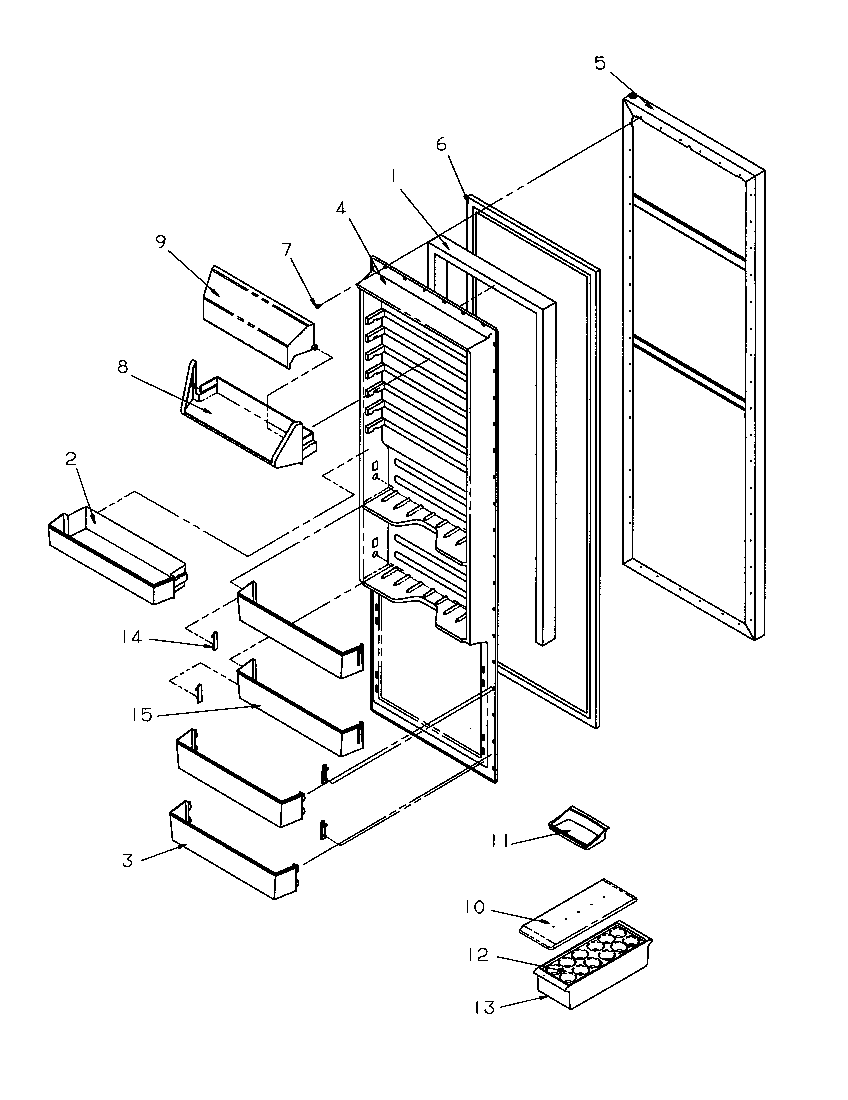 Amana SSD25SL-P1190420WL refrigerator door diagram