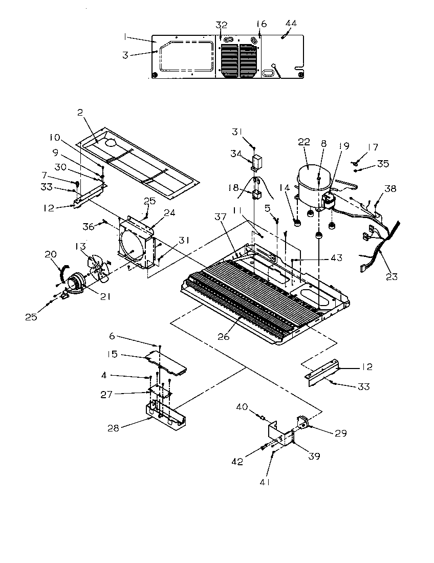 Amana SSD25SL-P1190420WL machine compartment diagram