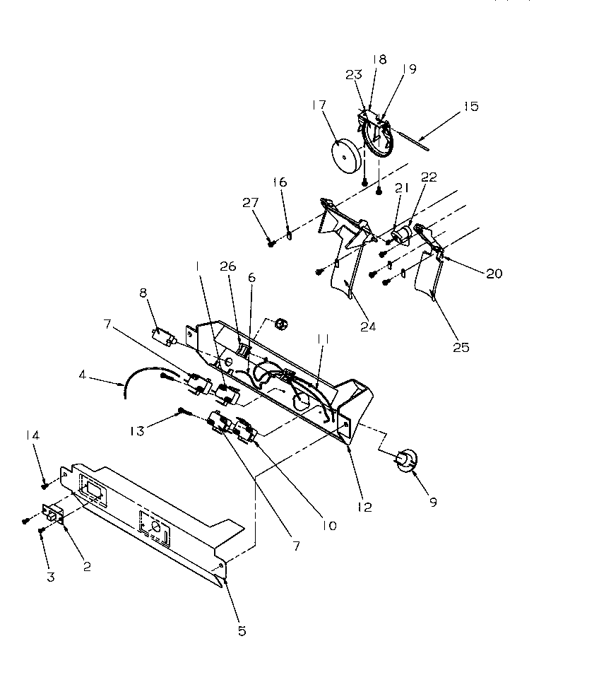 Amana SSD25SL-P1190420WL ice and water cavity parts diagram