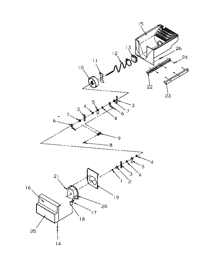 Amana SSD25SL-P1190420WL crushed ice bucket parts diagram