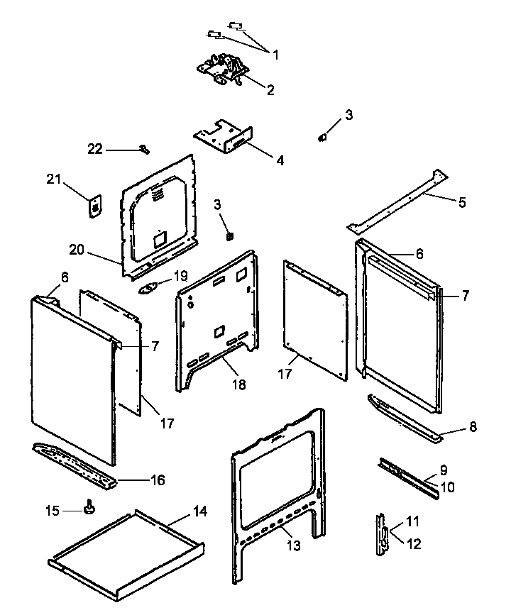 Amana ARHC7700LL/P1142683NLL oven assembly diagram