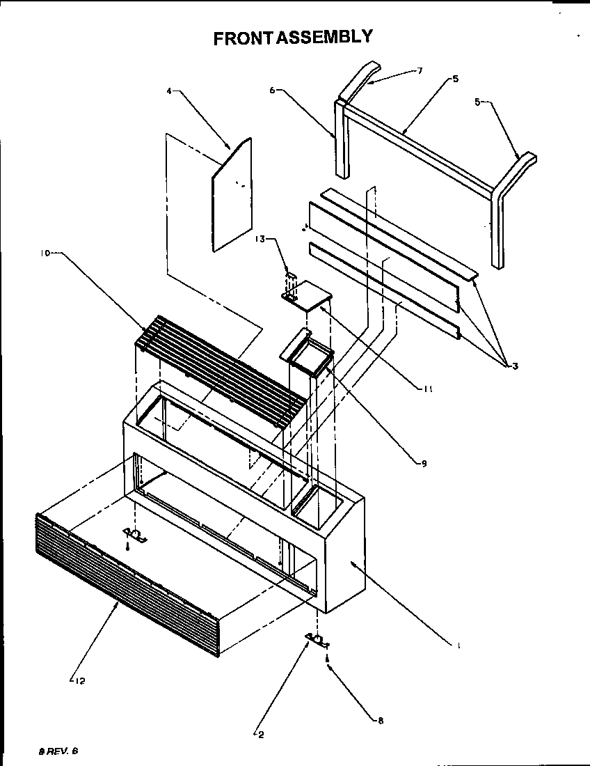 Amana PTC15300JT/P1169438R front assembly diagram