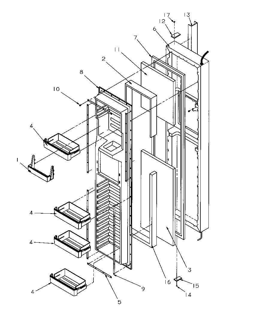 Amana 2599W-P1190419WW freezer door diagram