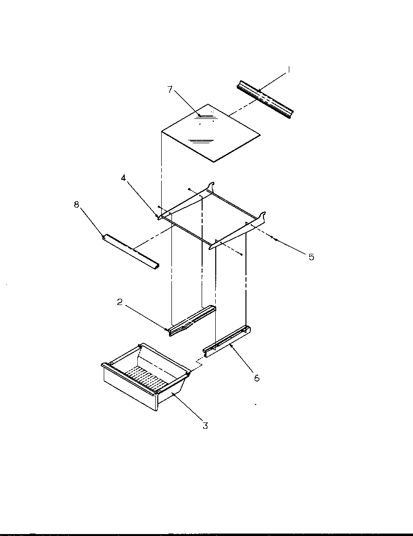 Amana 2599W-P1190419WW refrigerator shelving and drawers (2599a/p1190419wl) (2599w/p1190419ww) diagram