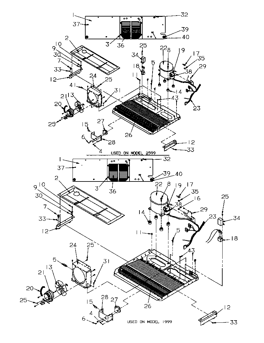 Amana 2599W-P1190419WW machine compartment diagram