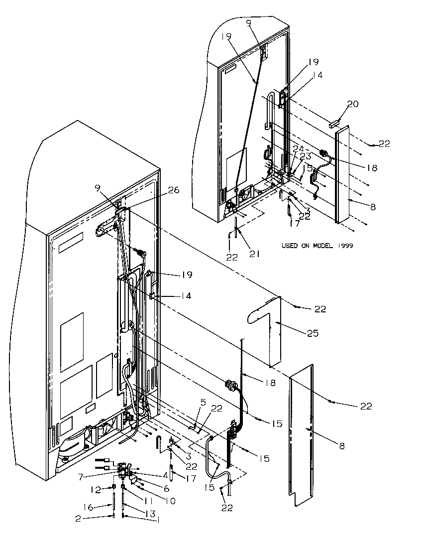 Amana 2599W-P1190419WW cabinet back diagram