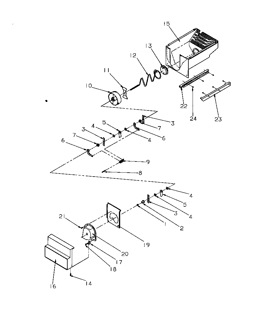 Amana 2599W-P1190419WW crushed ice bucket parts diagram