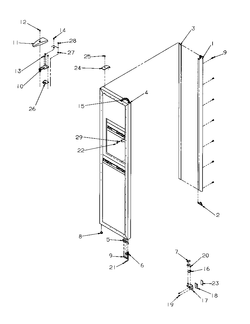 Amana SRDE327S3L-P1184903W freezer door diagram