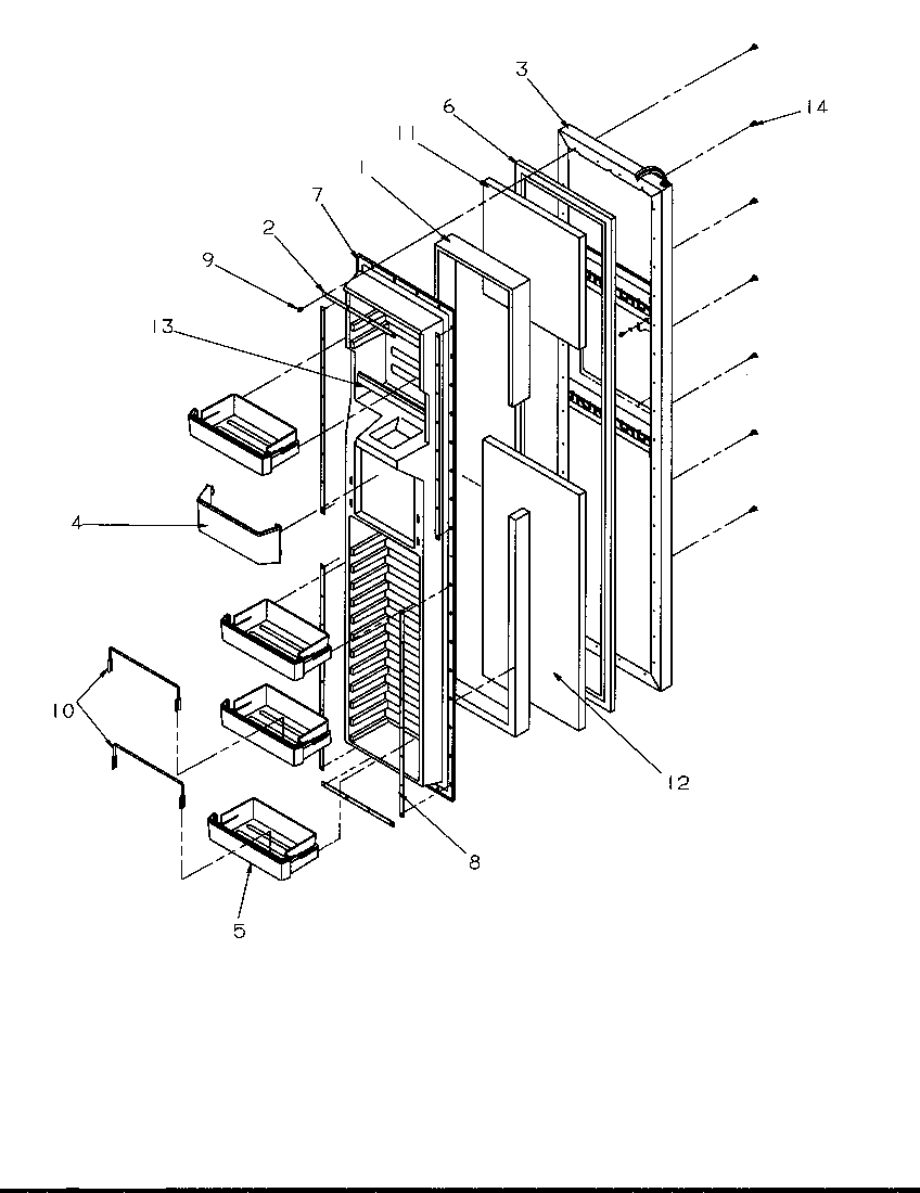 Amana SRDE327S3L-P1184903W freezer door diagram