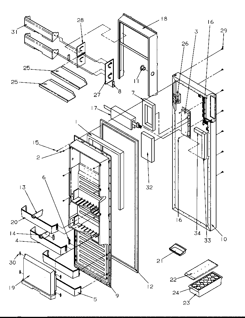 Amana SRDE327S3L-P1184903W refrigerator door diagram