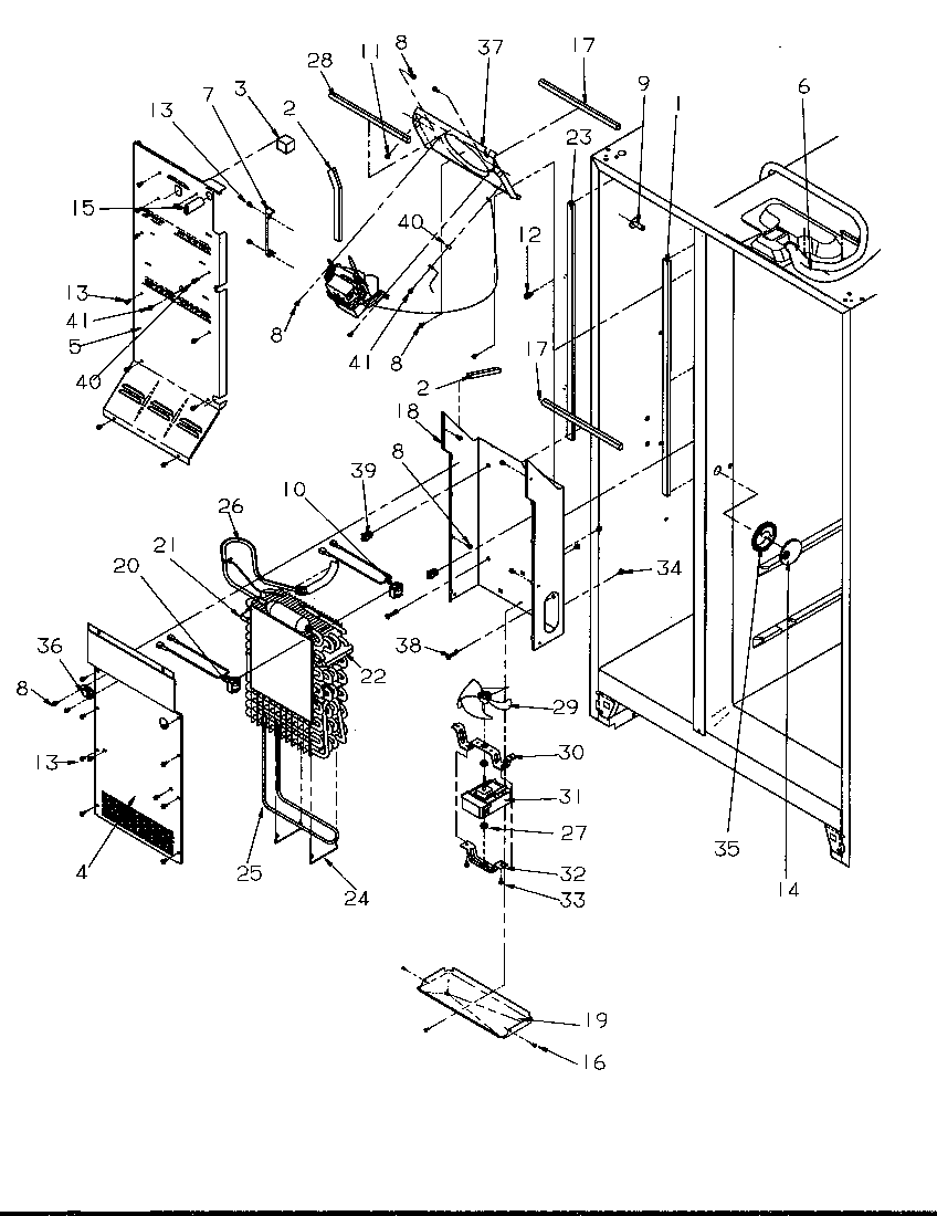 Amana SRDE327S3L-P1184903W evaporator and air handling diagram