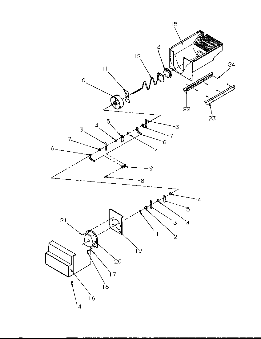 Amana SRDE327S3L-P1184903W crushed ice bucket diagram