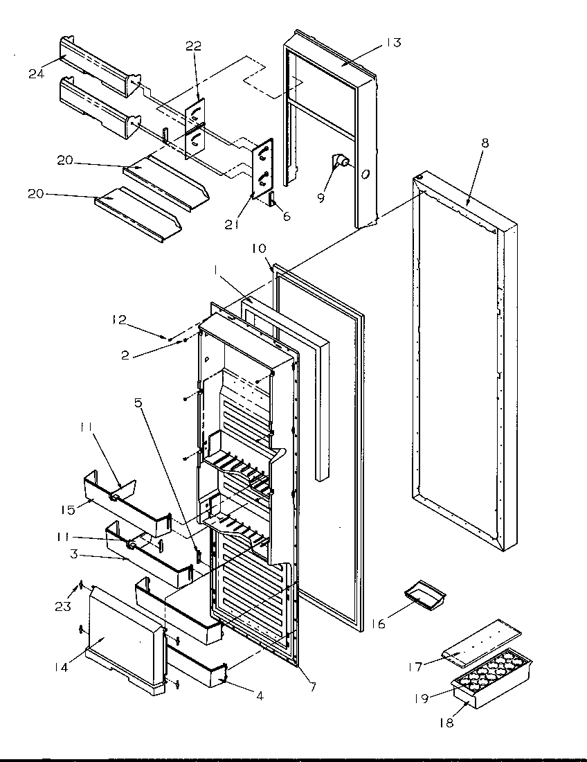 Amana SRD325S5L-P1199401WL refrigerator door diagram