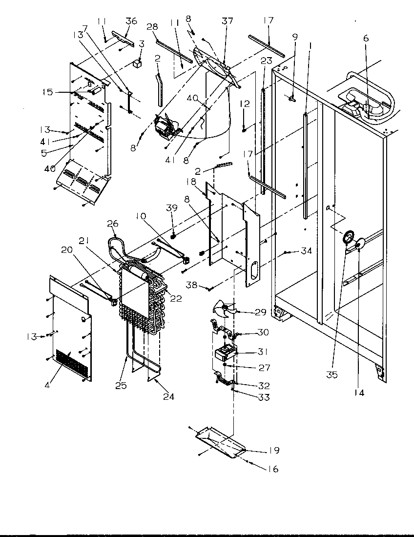 Amana SRD325S5L-P1199401WL evaporator and air handling diagram