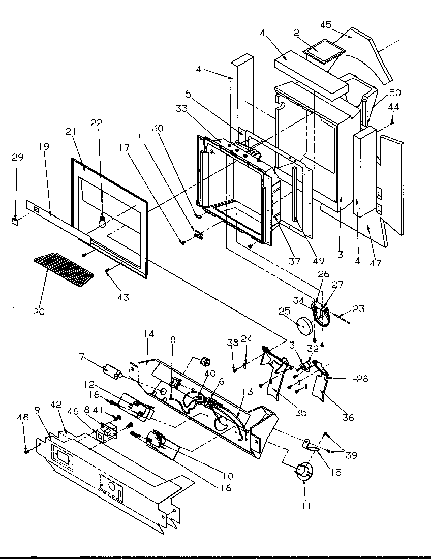 Amana SRD325S5L-P1199401WL ice and water cavity diagram