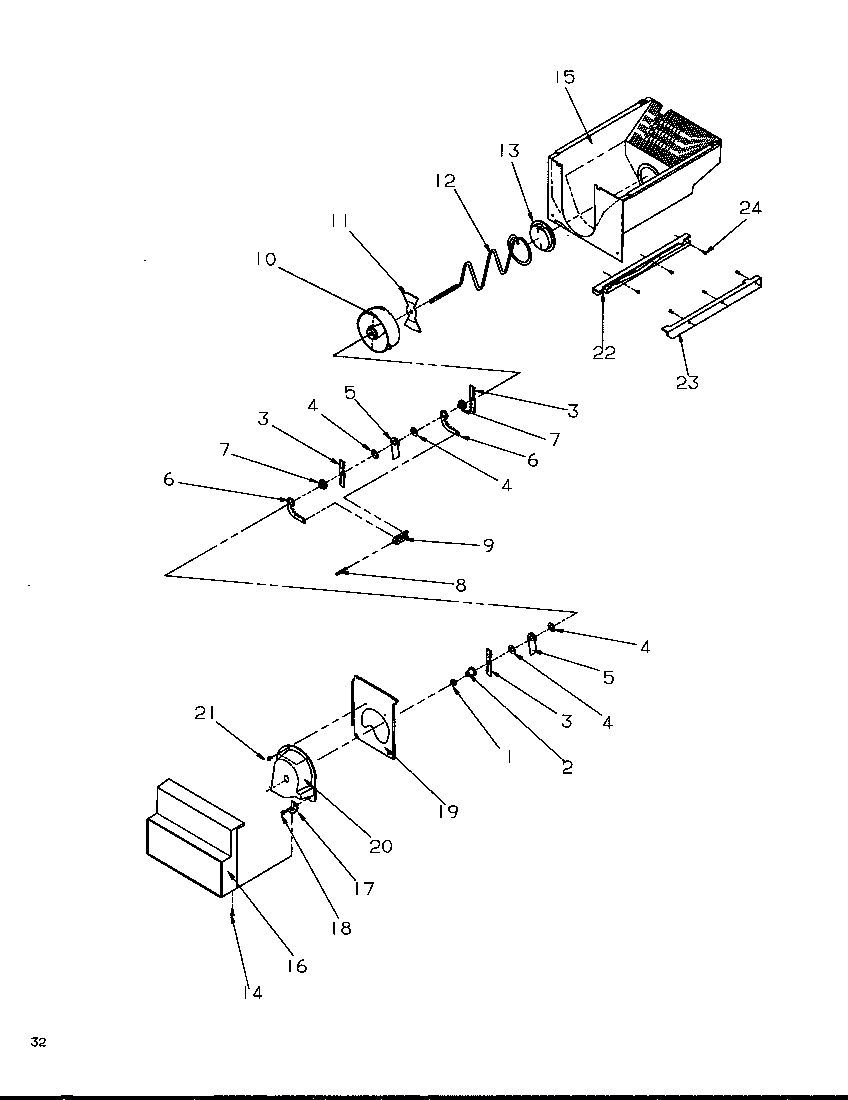 Amana SRD325S5L-P1199401WL crushed ice bucket diagram