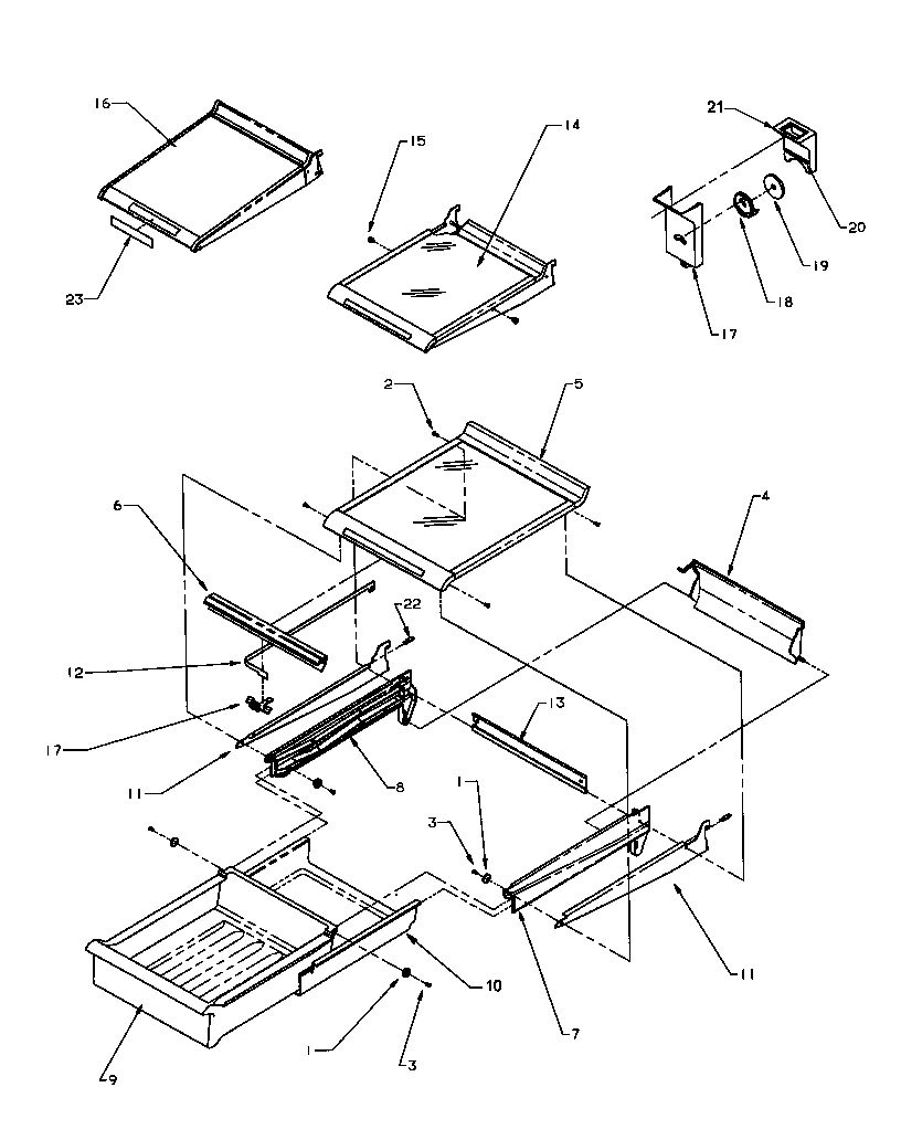 Amana TR22S4-P1196201WE cabinet shelving diagram