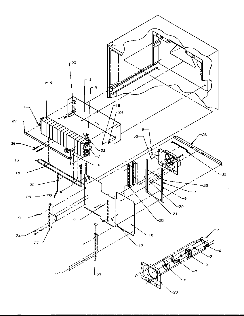 Amana TR22S4-P1196201WE evaporator area diagram