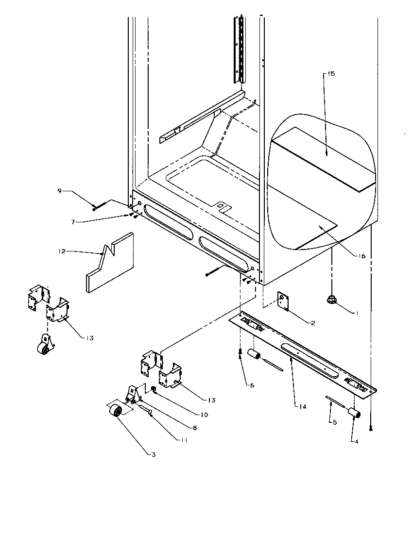 Amana TR22S4-P1196201WE cabinet bottom diagram