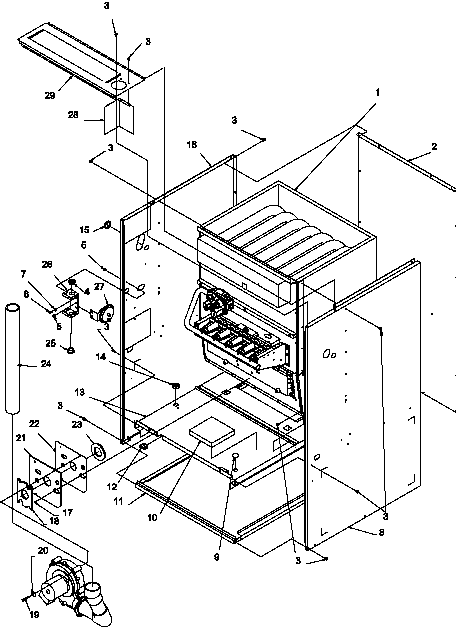 Amana GUX090X50B/P1207805F cabinet assembly diagram