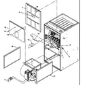Amana GUX090X35B/P1207804F cabinet assembly and blower mounting diagram