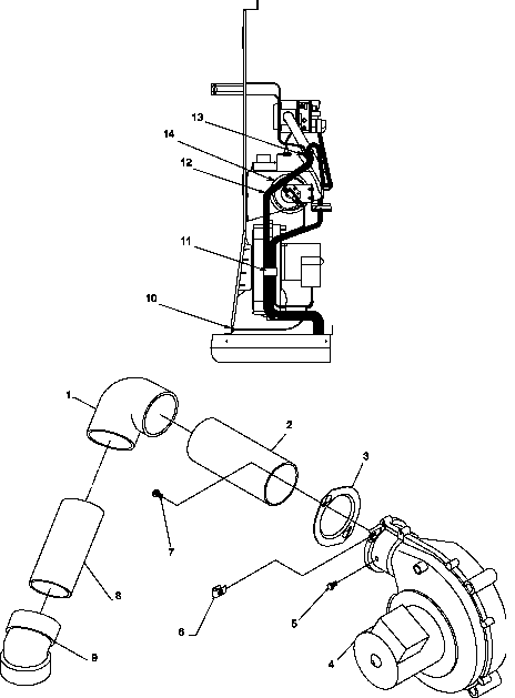 Amana GUX090X50B/P1207805F pressure controls diagram