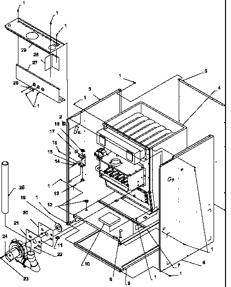 Amana GUD045X30B/P1208001F cabinet assembly diagram