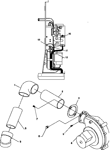 Amana GUD045X30B/P1208001F pressure controls diagram