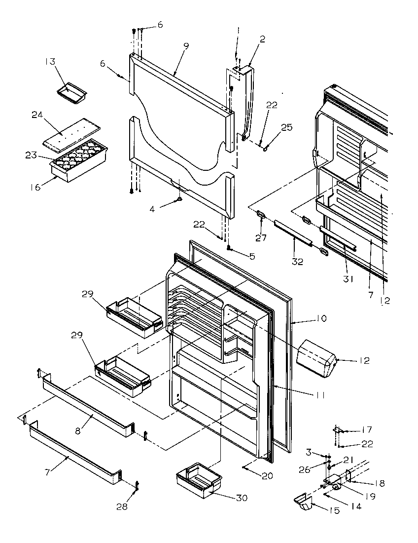 Amana TA18S2L-P1194503WL refrigerator door diagram