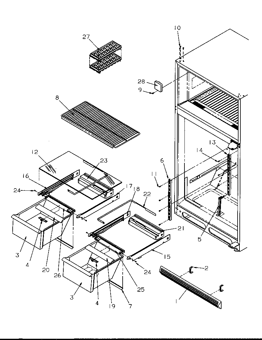 Amana TA18S2L-P1194503WL cabinet shelving diagram