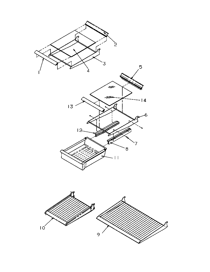 Amana TA18S2L-P1194503WL cabinet shelving diagram