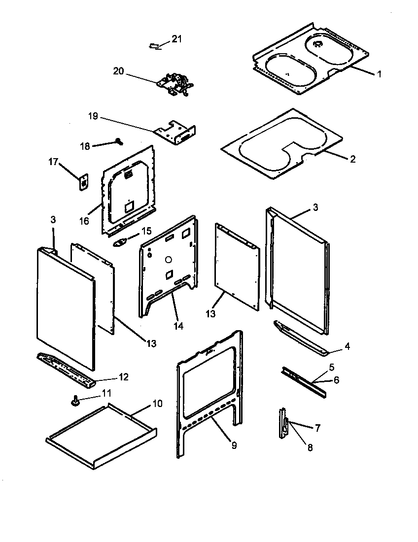 Amana ARR630WW/P1143403NWW oven assembly diagram