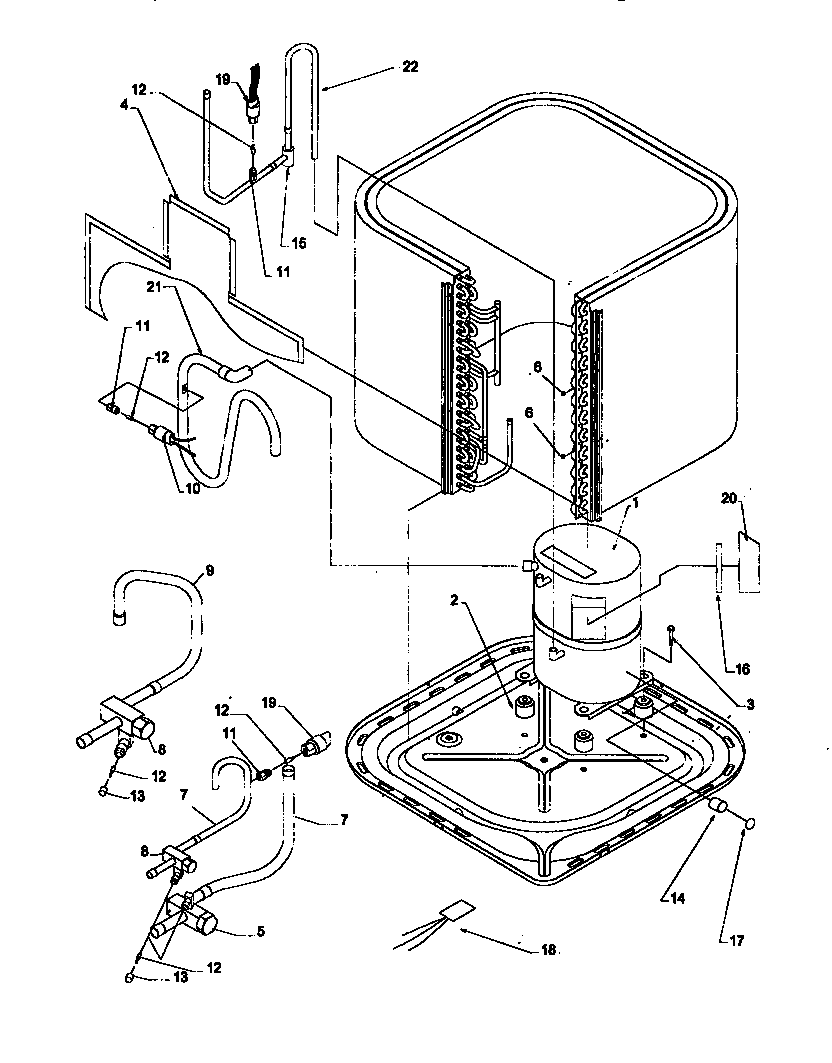 Amana RCC30A2A/P1172403C compressor and tubing (rcc18a2a/p1172401c) (rcc18a2b/p1172413c) (rcc24a2a/p1172402c) (rcc30a2a/p1172403c) (rcc36a2a/p1172404c) (rcc36a3a/p1172405c) (rcc42a2a/p1172407c) (rcc42a2b/p1172414c) (rcc48a2a/p1172408c) (rcc48a2b/p1172415c) diagram