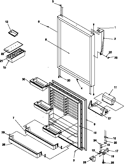 Amana TX19S3L-P1195902WL refrigerator door diagram