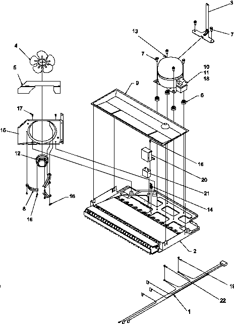 Amana TX19S3L-P1195902WL compressor compartment diagram